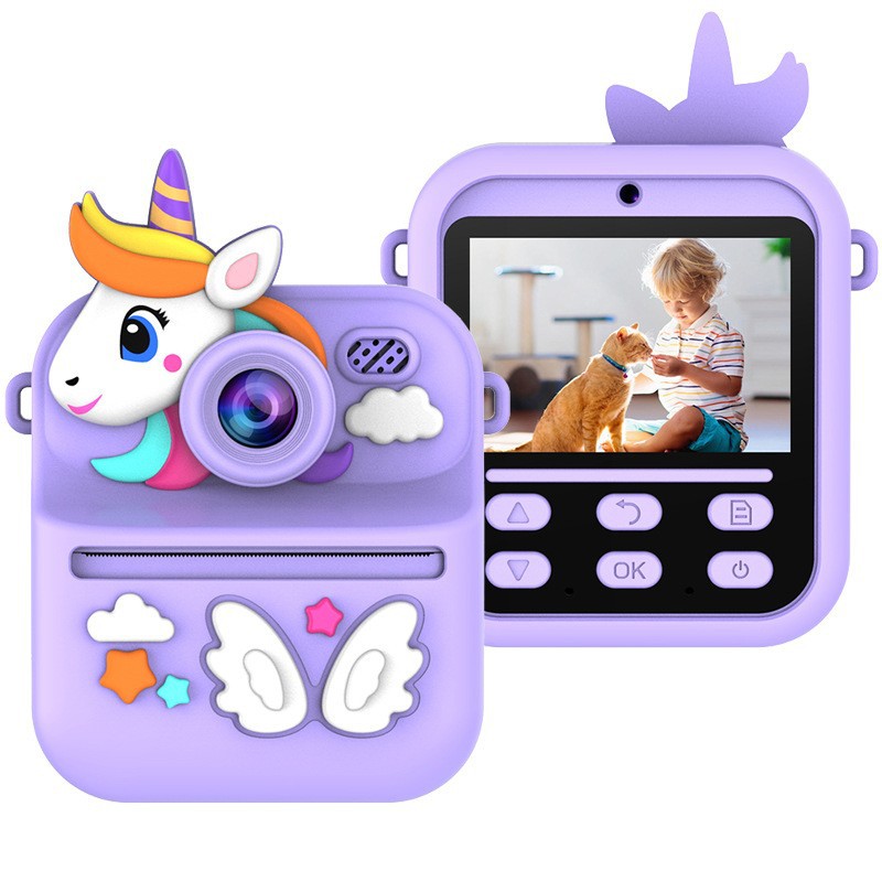 Cross-Border New Popular Product E8 Instant Camera with Front and Rear High-Definition Dual Cameras and 2.4inch Color Screen Kidsren's Printing Camera