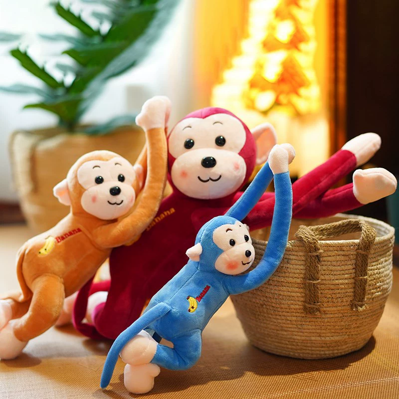 Банановая обезьяна плюшевая игрушка кукла занавеска обезьяна захватывает куклу свадебный бросок куклы подарки оптом тряпичная кукла