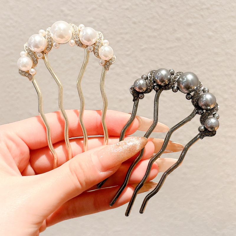 Sensor de alto nivel de cabello de cuatro dientes de cabello de perlas de cabello estilo universal