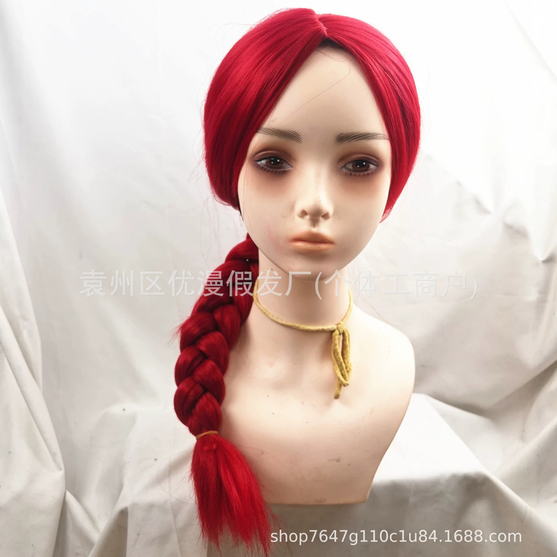 Halloween Cosplay Wig Toy Story Character Jessie Red Braided Hair Carnival