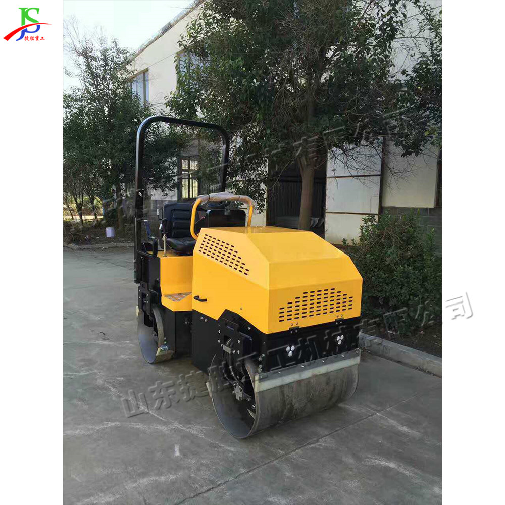 Roditador de coche hidráulico, rodillo de empuje manual pequeño, nivelador de carreteras de doble rueda de acero con motor diesel