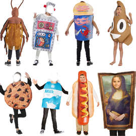 万圣节儿童便便蟑螂热狗泡面壁画牛奶曲奇机器人舞台角色人偶扮演