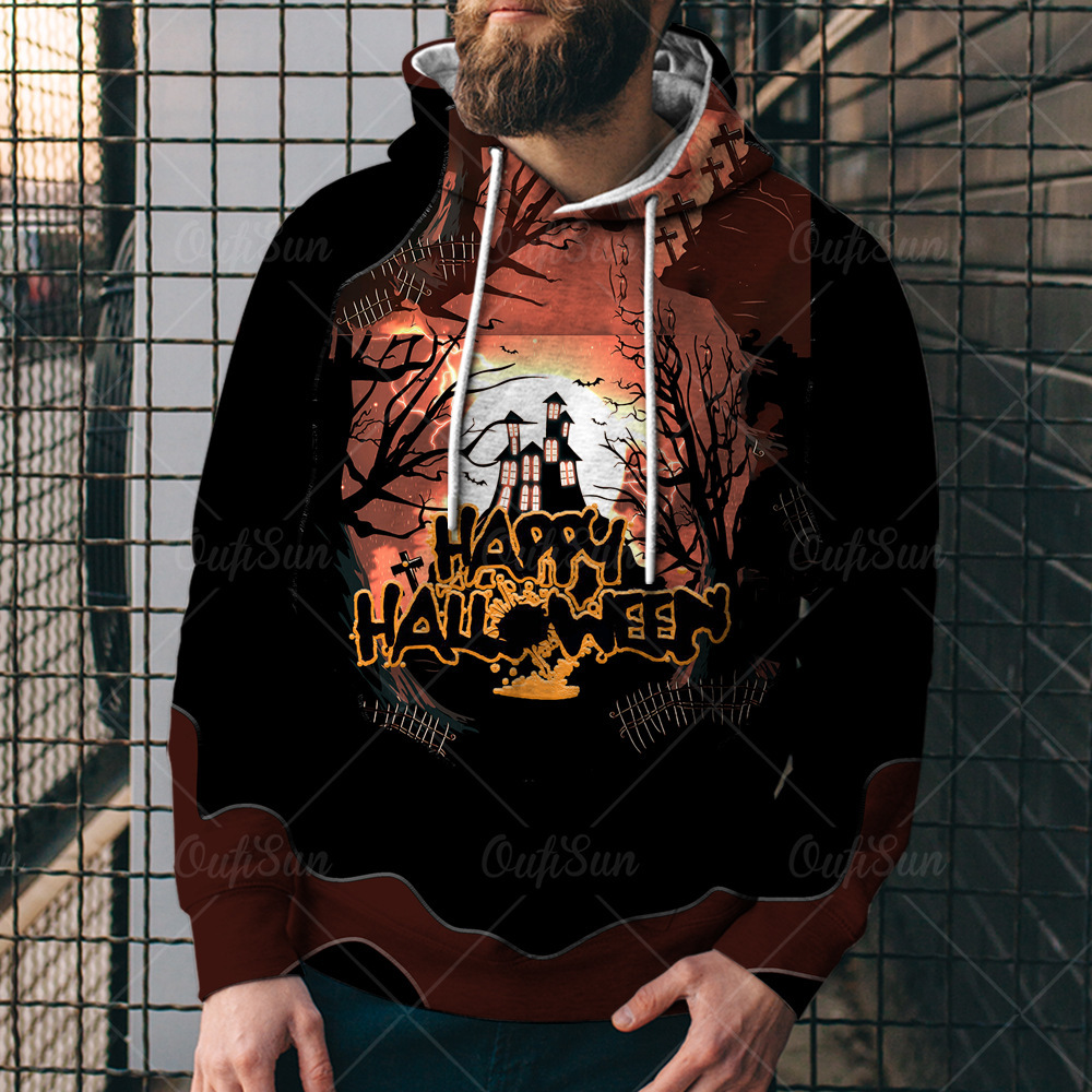 Serie suelta Calabaza Cross-border Halloween Halloween Ropa de hombre europea y americana y estilo de guardia 2024 Ropa 3D Head Sports