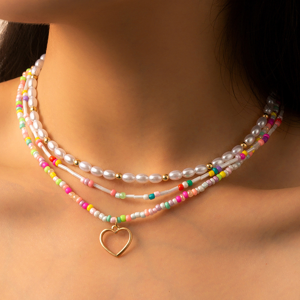 Fashion Simple Style Geometric Alloy Resin Beads Necklace