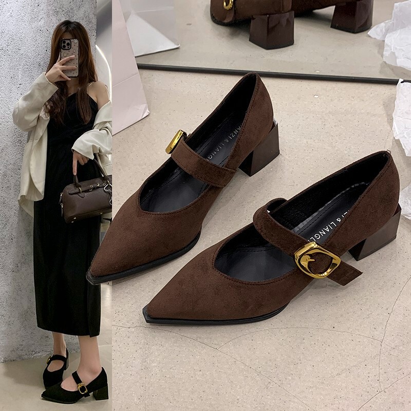 French Retro-Style Stunning Mary Jane High Heels for Women, 2026 Spring and Autumn New Model, Perfect for Pairing with Dresses, Very Attractive Pointed-Toe Shoes French Retro-Style Stunning Mary Jane High Heels for Women, 2026 Spring and Autumn New Model, Perfect for Pairing with Dresses, Very Attractive Pointed-Toe Shoes