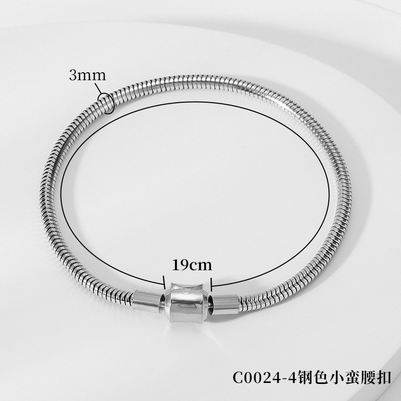 C0024-4 스틸 컬러 작은 허리 버클