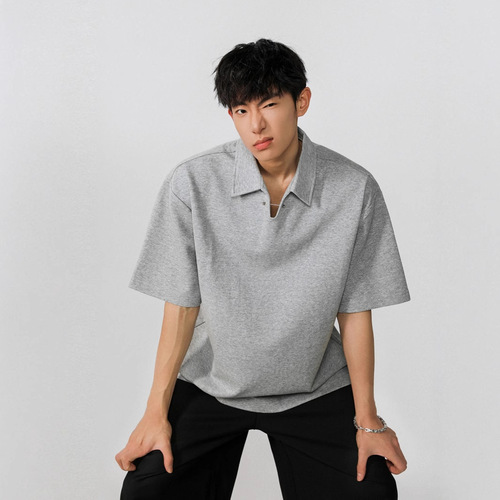 2025 Summer High-End Polo Shirt Short-Sleeve Men's Trend Brand Cool Style Loose Matchable Casual Half-Sleeve T-Shirt