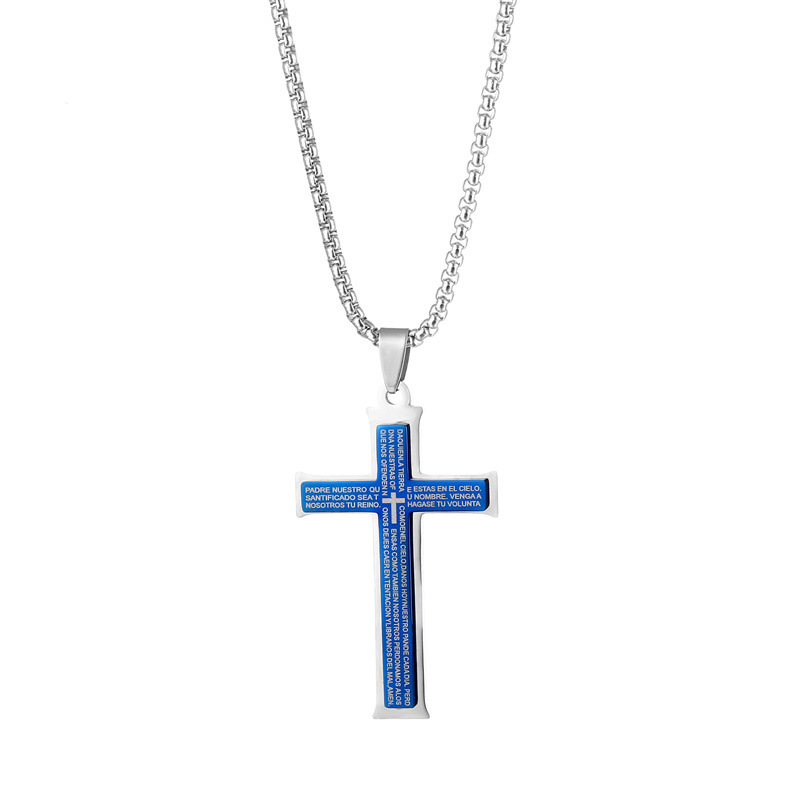 Fashion Cross Stainless Steel Titanium Steel Plating Pendant Necklace 1 Piece