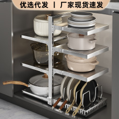 304ステンレスの鍋の棚の台の台所の物置棚の炊飯器の棚の階層のフライパンの収納棚の1件の代行