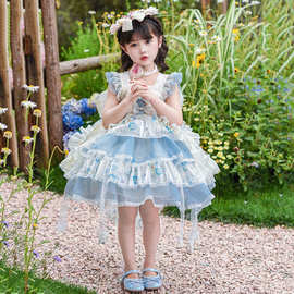 女童连衣裙夏装2025新款洋气儿童洛丽塔公主裙女孩夏季蓬蓬纱裙子