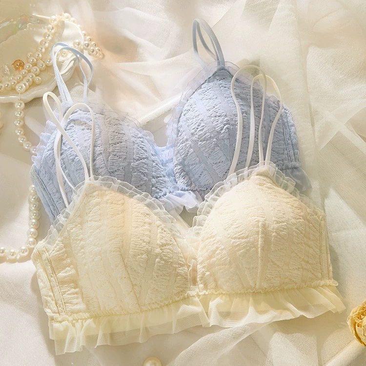 Бюстье/бюстье без шнуров lace Wireless Bralette (подростковая девушка), японский стиль с оборкой, размеры 32/70–38/85 AB