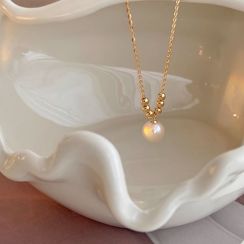 18k 골드 6+1 진주 목걸이 7.5~8mm