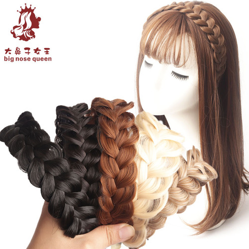 New Braided Hairband with Fake Hair, Wider Weave, Conceals Gray Hair, High Crown Hair Accessory, Handmade Hair Pin