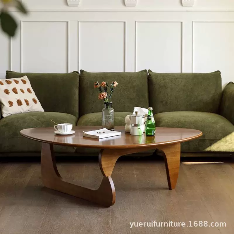 实木异形茶几北欧日式原木风悬浮设计小户型客厅家用简约小圆桌