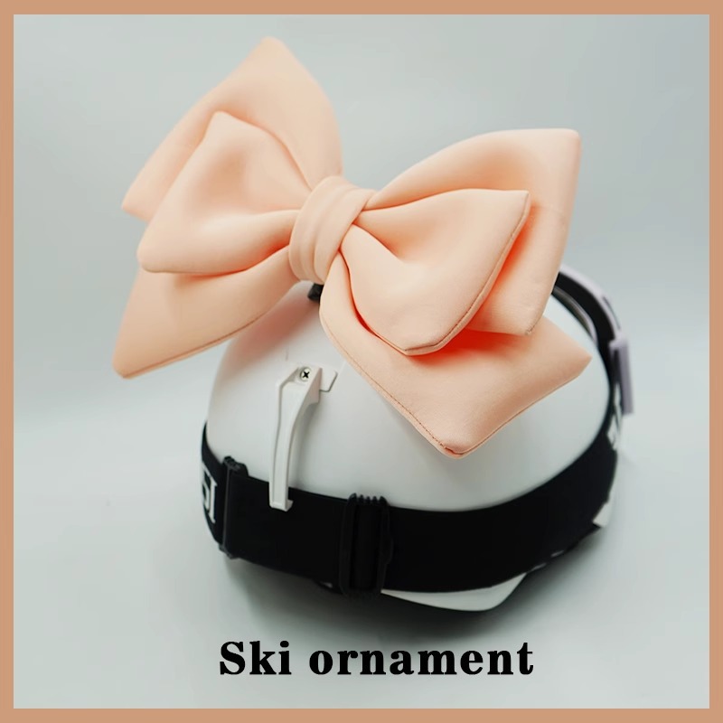 3D Light Orange Double Layer Bow Ski Helmet Motorcycle Riding Gear