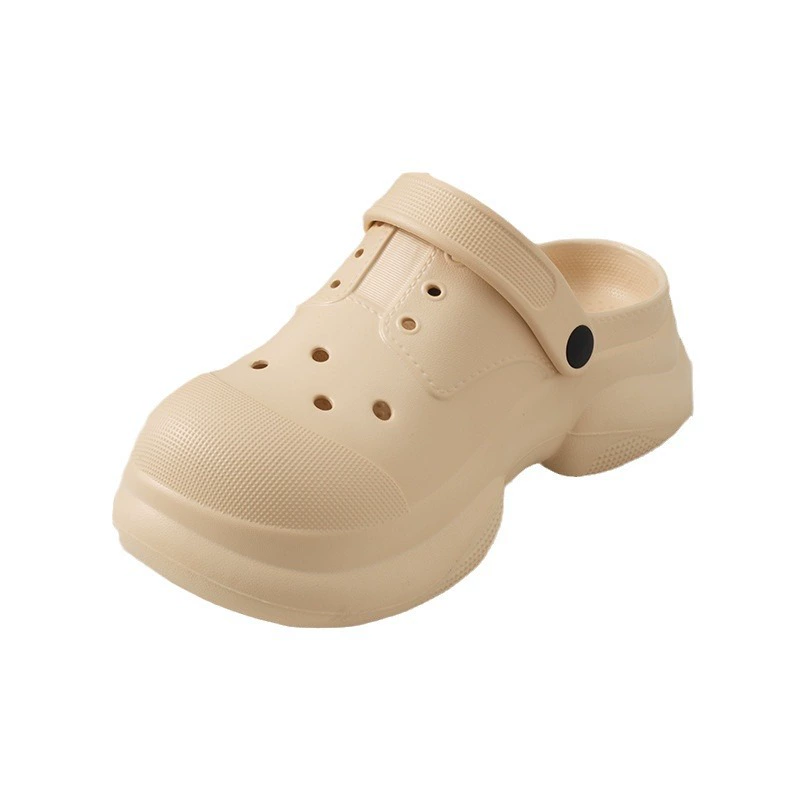 Новые обувь Crocs для женщин лета верхняя одежда EVA обувь с усиленным ощущением ширины и толстой подошвой летняя корейская стиль Baotou полубосоножки тапочки для женщин