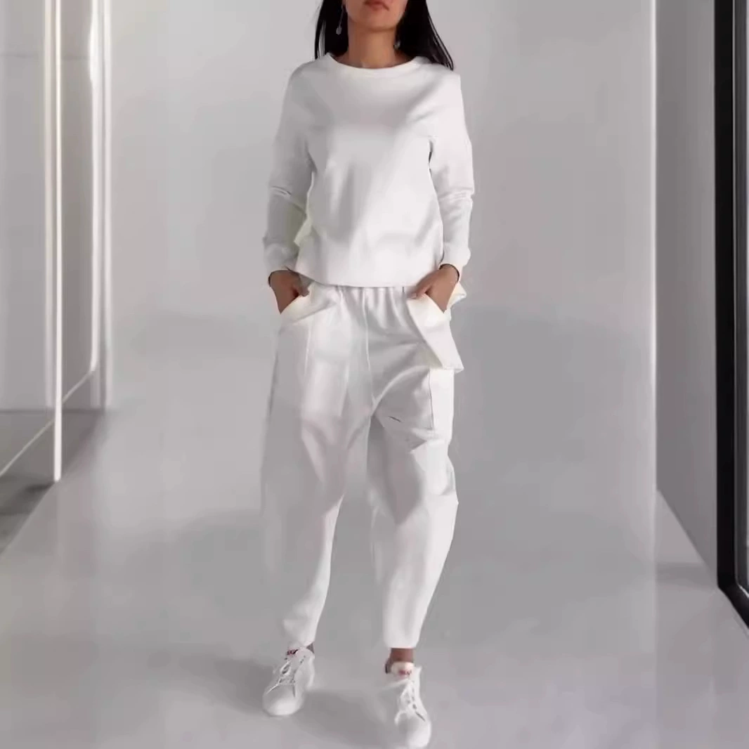 2024 Европа и США внешняя торговля осень новая мода шнуровое ремесло мульти-карманный тренд спортивный сплошной цвет повседневных брюк