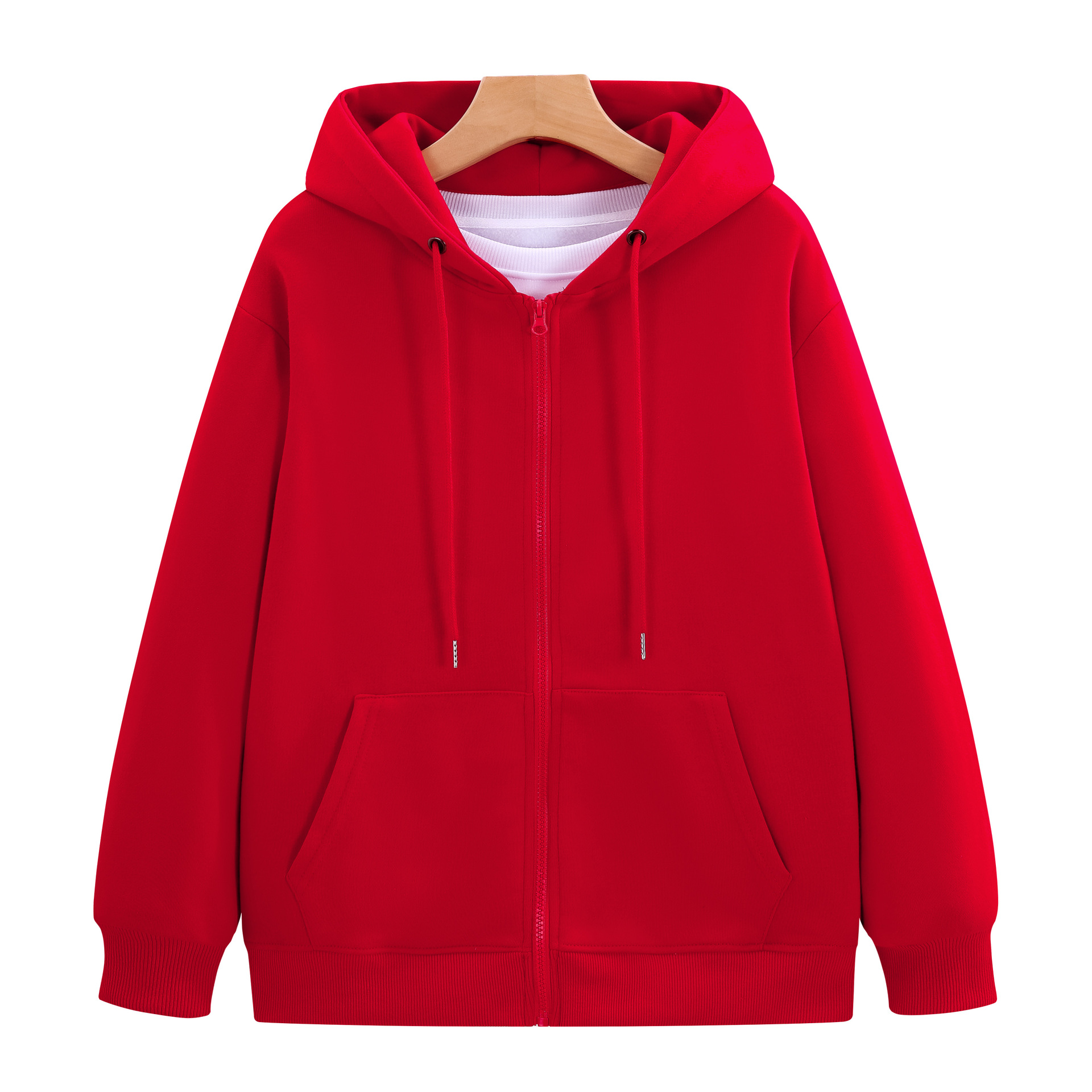 310G pesado camisa publicitaria de algodón grupo ropa de actividad con cremallera chaqueta con capuchón chaqueta suéter ropa de trabajo personalizada