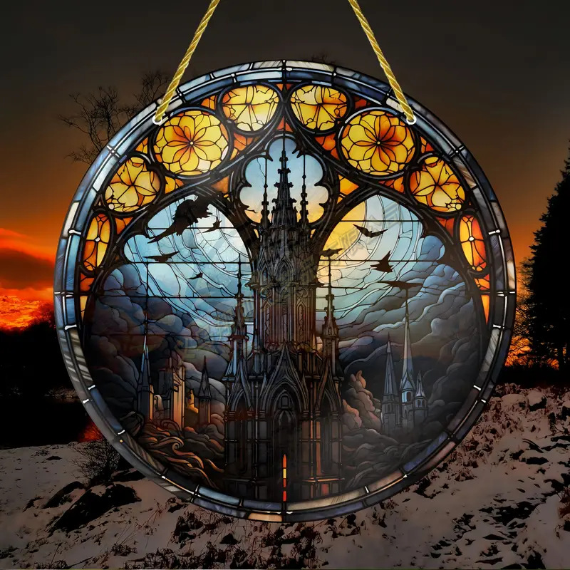 Transfronterizo serie de Halloween acrílico captador de sol artesanía decoración creativa colgante acrílico disco