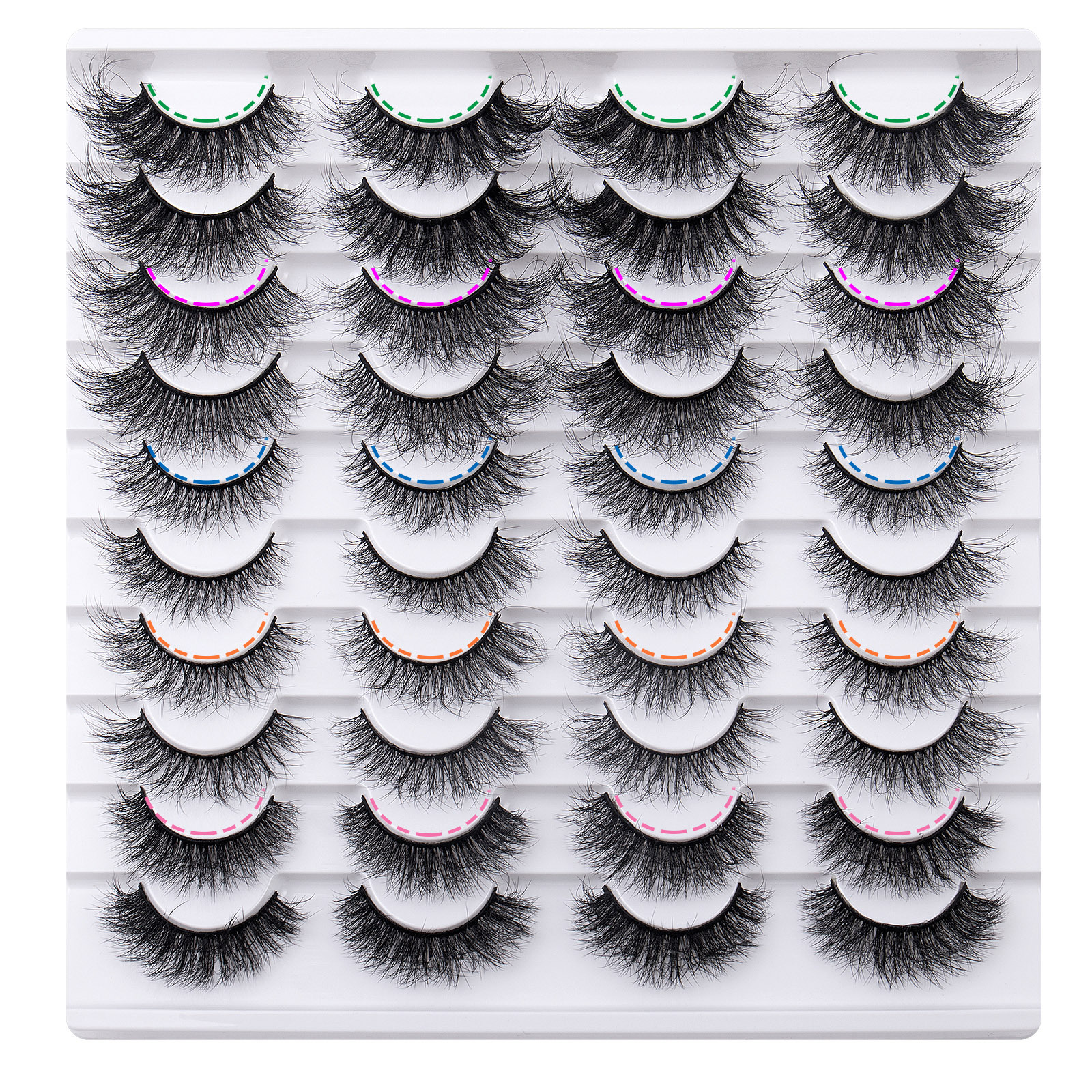 New 20 pairs of mixed imitation mink fur false eyelashes, naturally dense, curly and messy, simulated grafted eyelashes_voghion.com