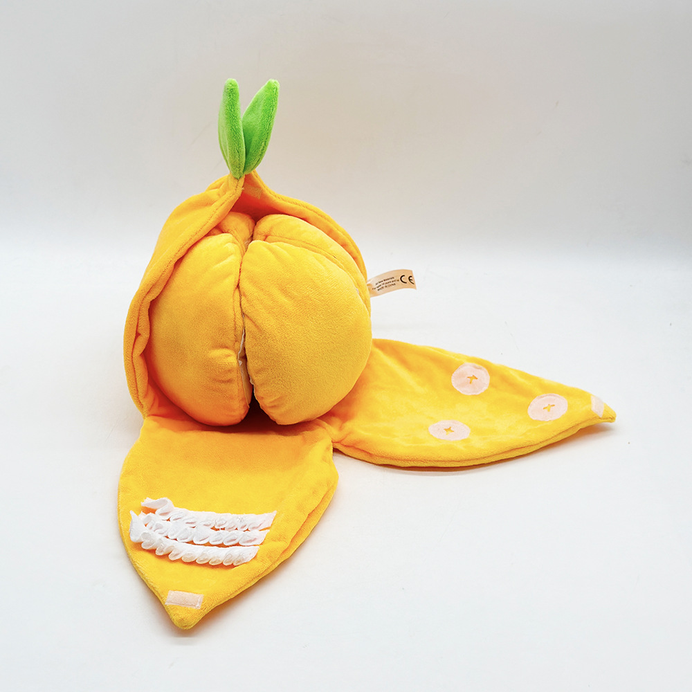 Juguetes de mascotas transfronterizos naranja BB llamado sonido juguetes de peluche para perros juguetes interactivos para aliviar el aburrimiento de la comida escondida