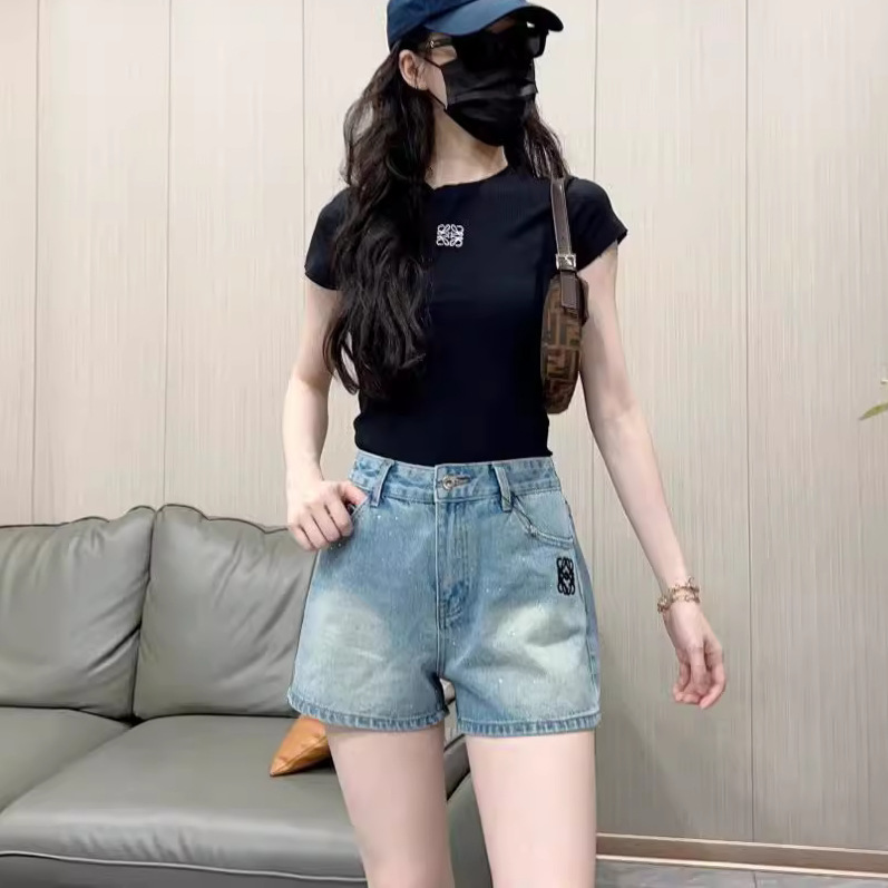 트렌디 한 브랜드 로우 라이트 컬러 오래 된 빈티지 핫 드릴 핫 걸 데님 반바지 여성 봄과 여름 슬리밍 A 자형 힙 슈퍼 반바지
