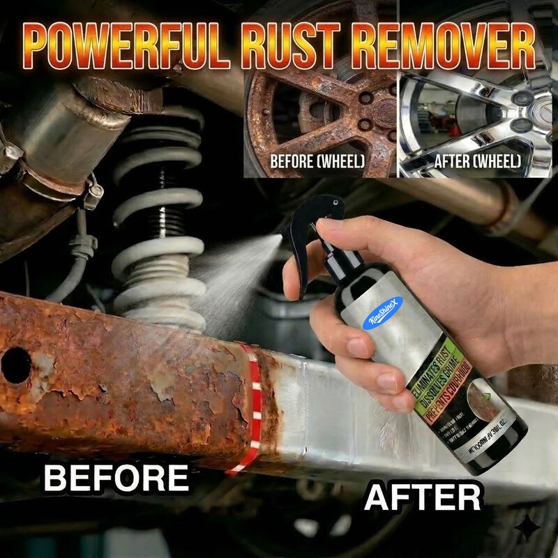KineShineX Multifunctional Car Anti-Rust Spray for Quick Cleaning of Wheel Hubs and Metal Surfaces