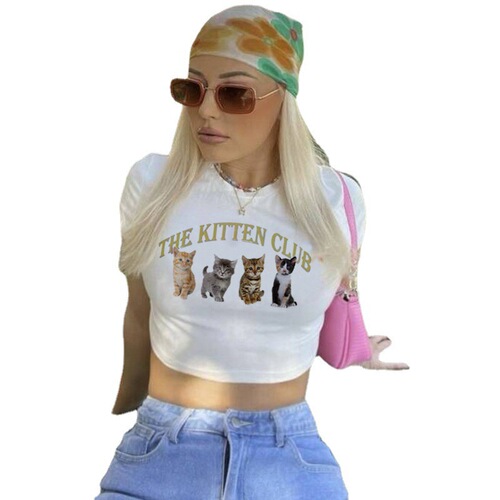 TEMU Women's Independent T-Shirt, Short Sleeve, Fashionable and Versatile, for Wish