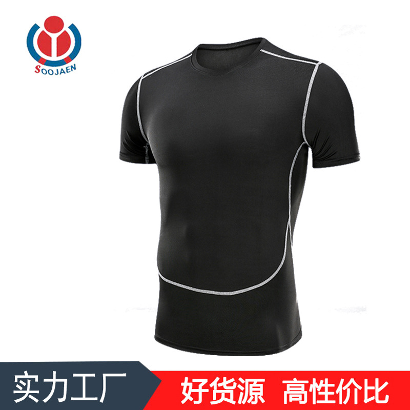 SOOJAEN专业速干运动健身紧身pro篮球足球训练跑步运动短袖 1023
