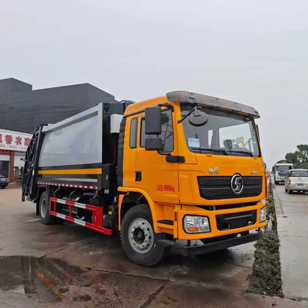 陕汽德龙20方压缩垃圾车图片型号工作原理视频蓝牌压缩车厂家价格