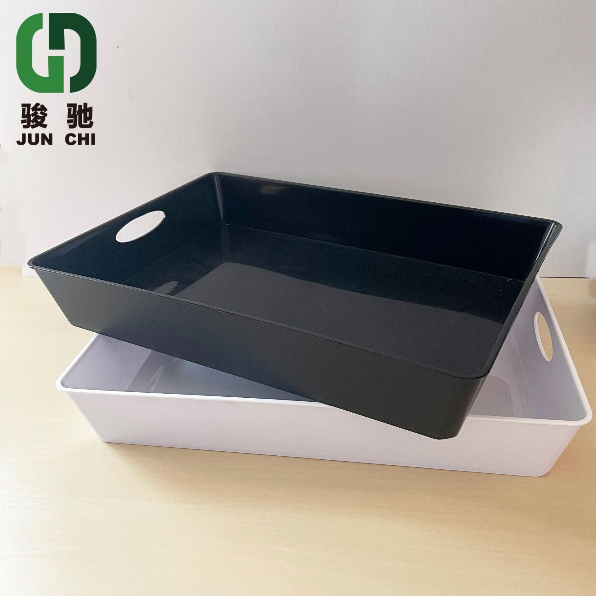 新塑料盒方盒黑白加厚PP厂家批发电子零件收纳防静电塑料方盘储物
