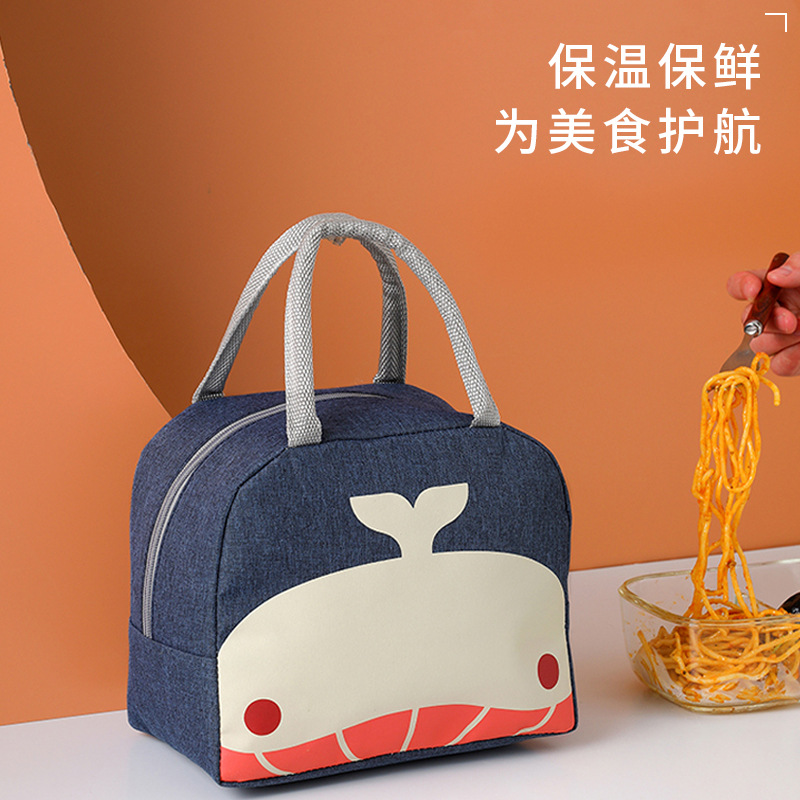 Factory direct cartoon insulation bag large capacity lunch box bag portable lunch bag portable hand-held lunch bag insulation