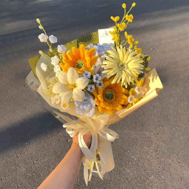 扭扭棒花束玫瑰花手工编织diy材料包送闺蜜女友百合花情人节礼物|undefined