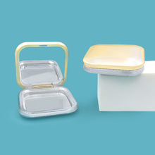 电镀金 粉饼盒 单层磁吸 高光修复 粉饼 腮红 分装盒 带镜子 包材