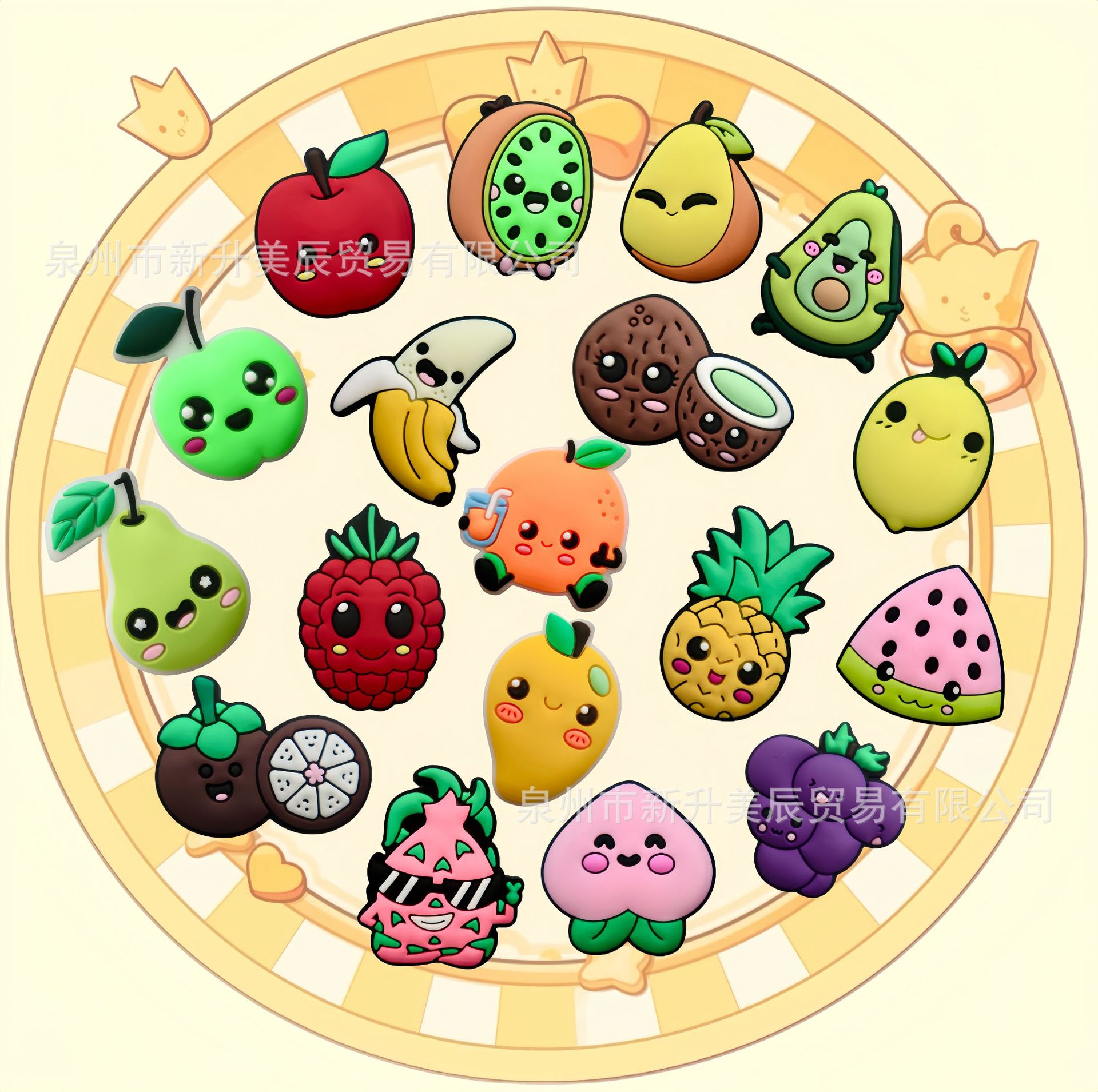 Nuevos productos explosivos, lindas series de frutas, accesorios para zapatos con agujeros, zapatos, zapatos, hebillas, accesorios desmontables creativos de bricolaje, transfronterizos