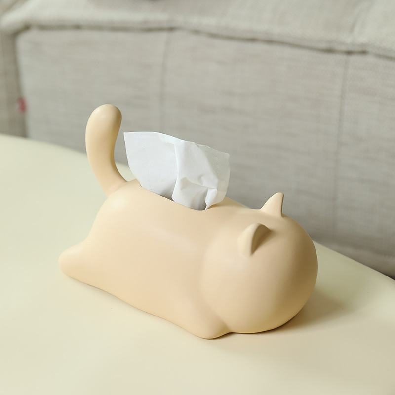 Creativo gato caja de toallas de cerámica decoración caja de papel doméstica mesa de té sala de estar caja de papel decoración al por mayor
