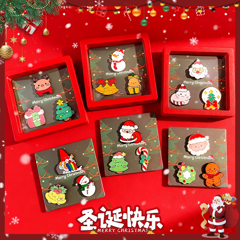 Navidad adorable broche hermosa caja de regalo insignia joyería pectoral pin alce Yiwu productos al por mayor