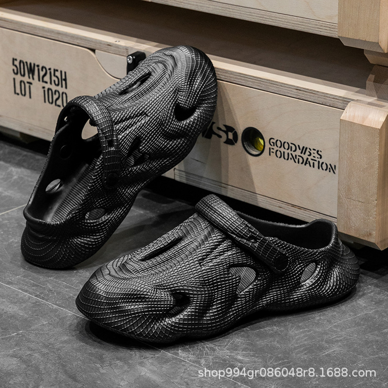 (2개) 홀 신발 남성 코코넛 새로운 트렌드 중공 표류 비치 신발 야외 착용 스포츠 미끄럼 방지 샌들 남성 도매