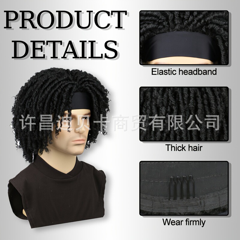 許昌外国貿易化学繊維ウィッグチューブカーブ中空アフロドレッドヘアアイスリボンヘッドギアアフロドレッドヘアウィッグ|undefined