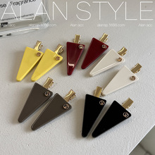 阿斓夏季大牌同款插针底夹三角形可爱少女复古发夹百搭无痕刘海夹