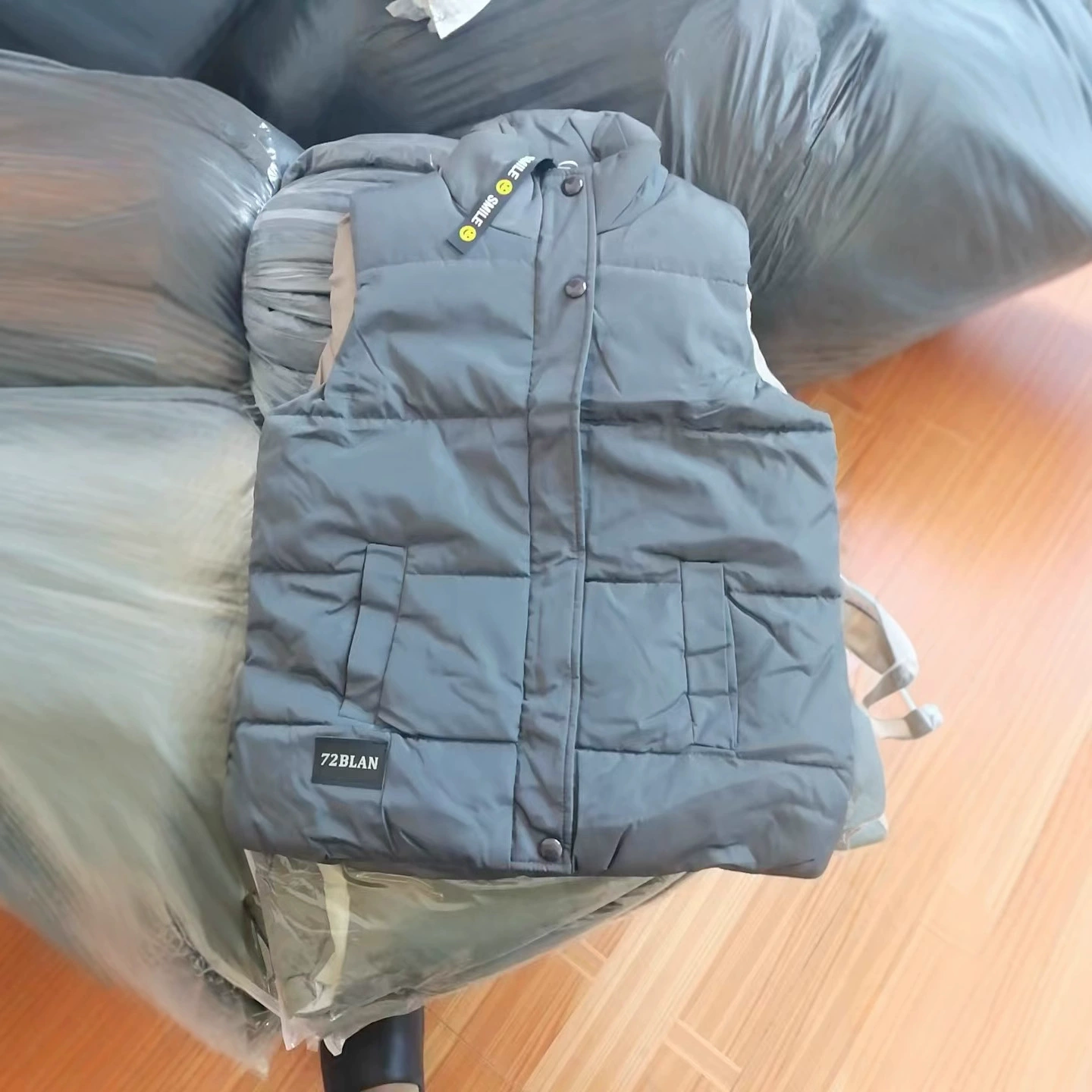 Demi-season short vest with down, down jacket for elementary school students sleevless, Korean style, oversize