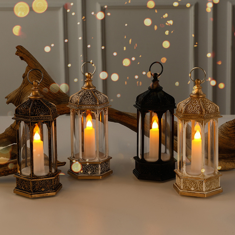 Christmas Vintage Luminous Hexagon Electronic Candle Wind Lamp Desktop Decoration Halloween Oil Lamp Scene Layout Decoration Christmas Vintage Luminous Hexagon Electronic Candle Wind Lamp Desktop Decoration Halloween Oil Lamp Scene Layout Decoration