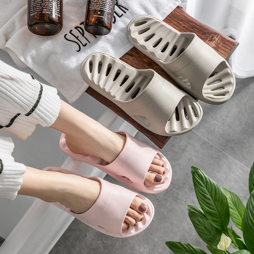Couple home bathroom slippers home summer water leakage anti-slip bath wear-resistant household eva slippers for men and women
