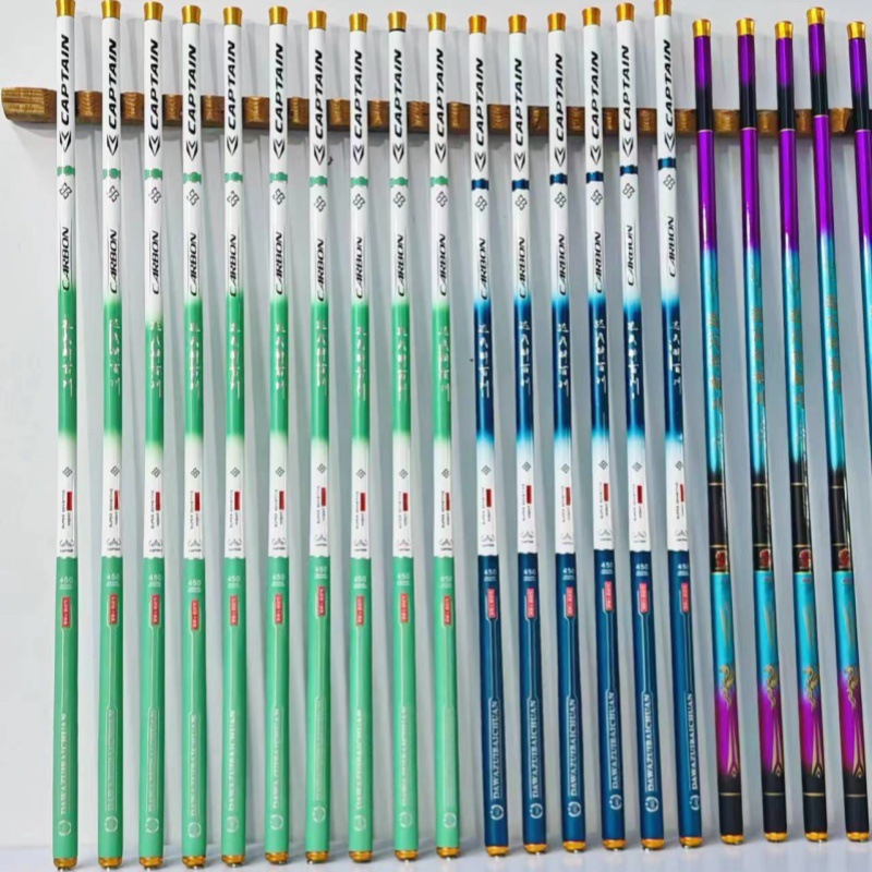 Caña de pescar corta de carbono, caña de mano de 3.6, 4.5, 5.4, 6.3, 7.2 metros, ligera y rígida, equipo de pesca, caña ligera y rígida.