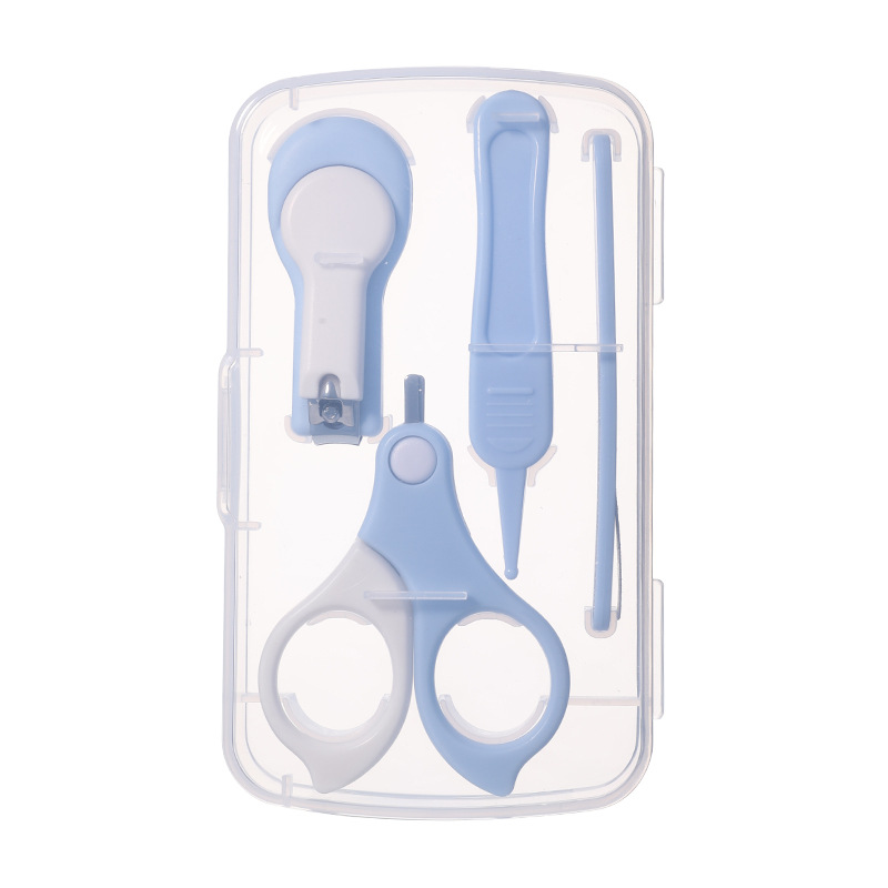 Cuatro piezas de tijeras de uñas para bebés multicolores, ajuste de clip de uñas de seguridad para bebés, conjunto de archivos de uñas para bebés