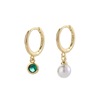 Fresh elegant earrings, zirconium from pearl, simple and elegant design