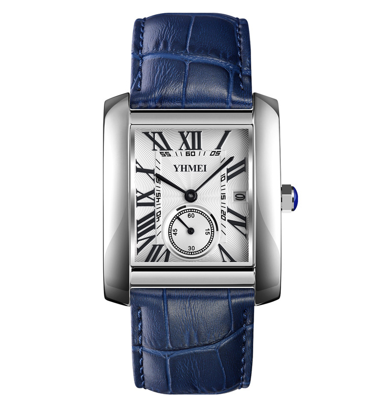 Nuevo reloj de cuarzo a la moda, reloj con correa para hombre, esfera de dos pines, resistente al agua, fabricante de estudiantes, venta al por mayor, Esfera Grande