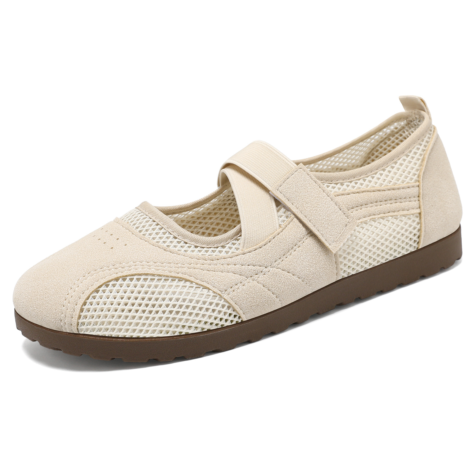 Zapatos de mujer de verano 2026 nuevos zapatos de malla agujerados velcro plano zapatos de calzado casual de mujer