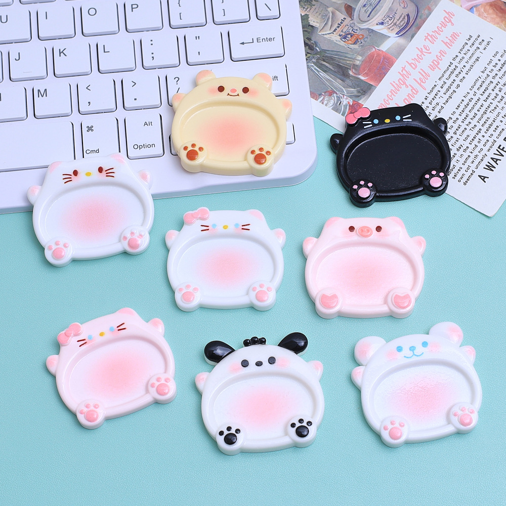 Pink Cute Cat Plate Food Toy Cartoon Handmade DIY Jewelry Accessories Cream Glue Resin Small Accessories Materials Wholesale
