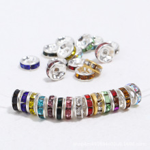 钻圈隔珠彩色手链镶钻隔片车轮圈4/6/8/10/12mm diy饰品手工配件